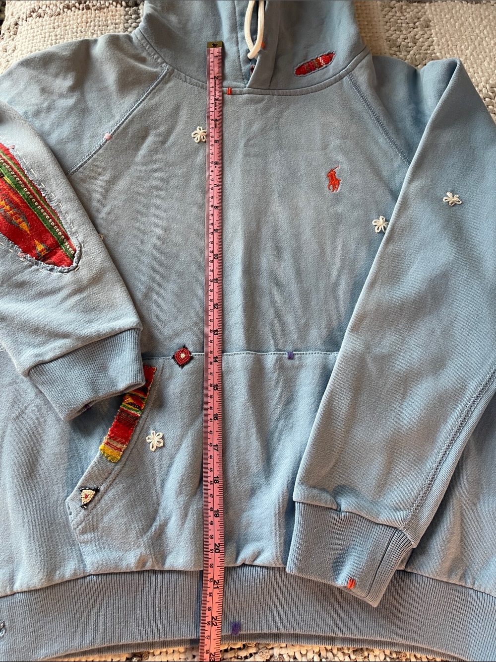 (New) Ralph Lauren Light Blue Hoodie with Embroidered Details. - Picture 8 of 8